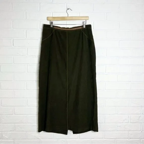 SOLD Vintage forest green maxi skirt 15 - Picture 2 of 10